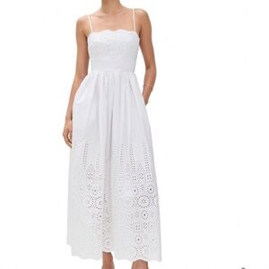 Susana Monaco Embroidered Poplin Open Back Dress
